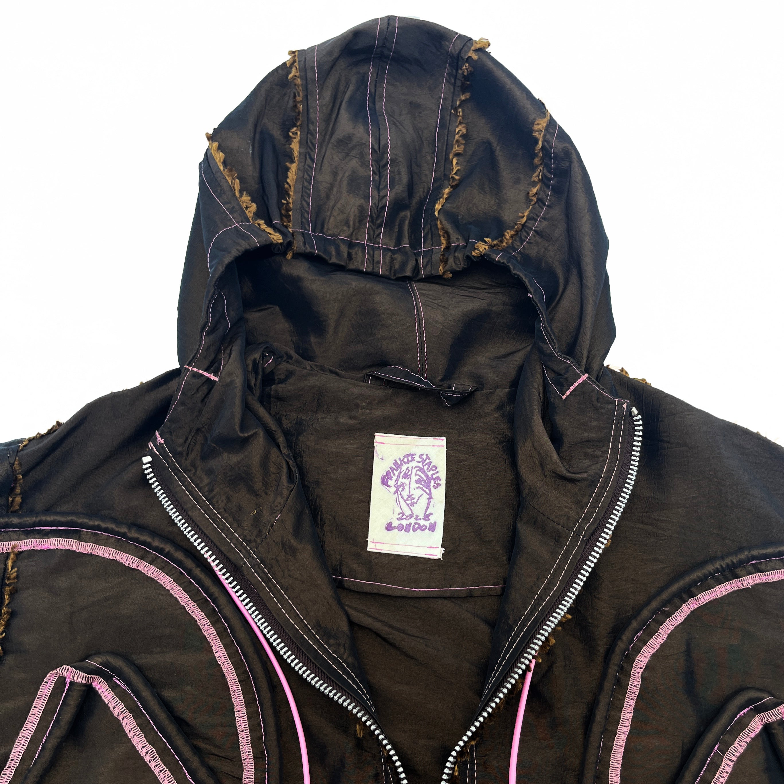 Brown Piped Contour Jacket