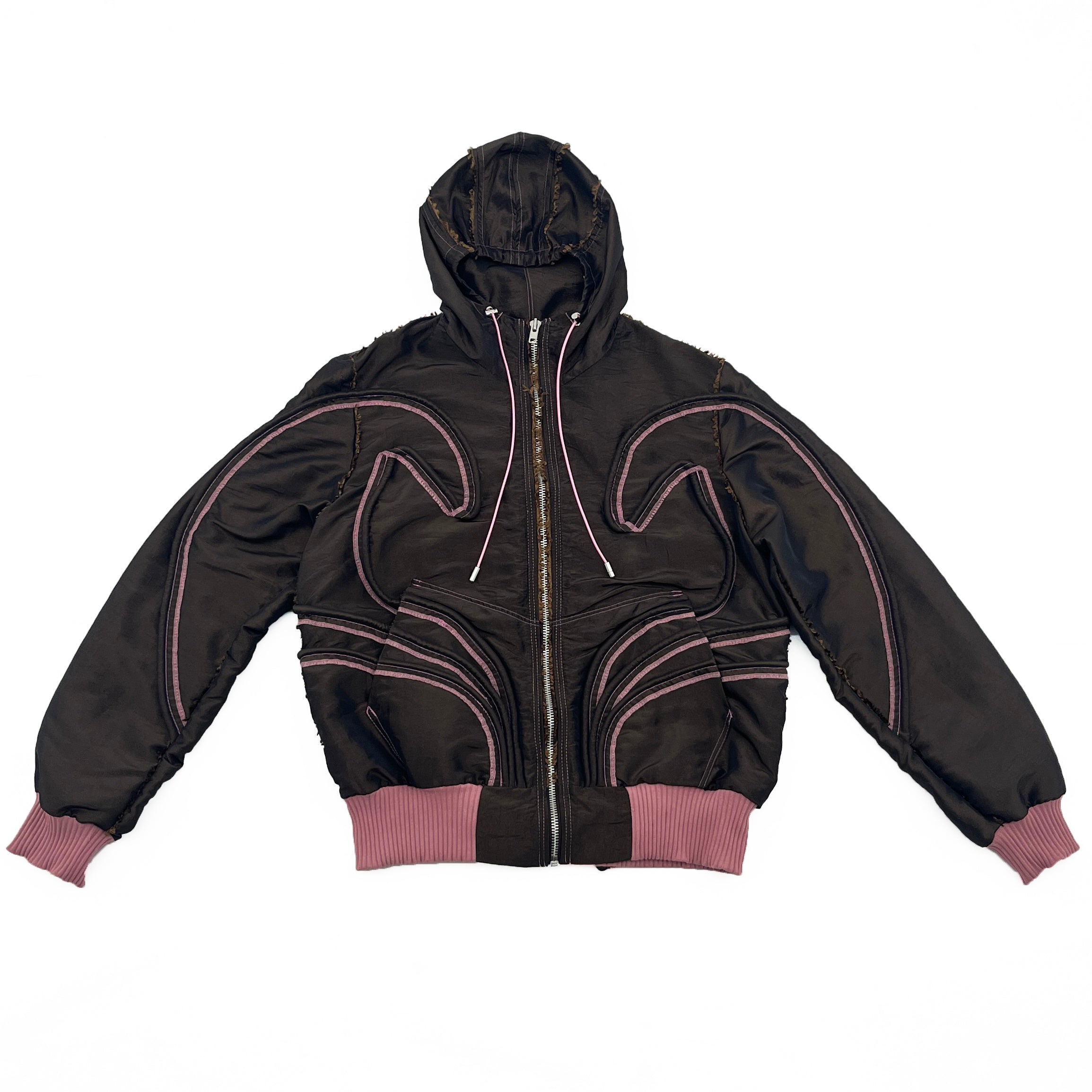 Brown Piped Contour Jacket
