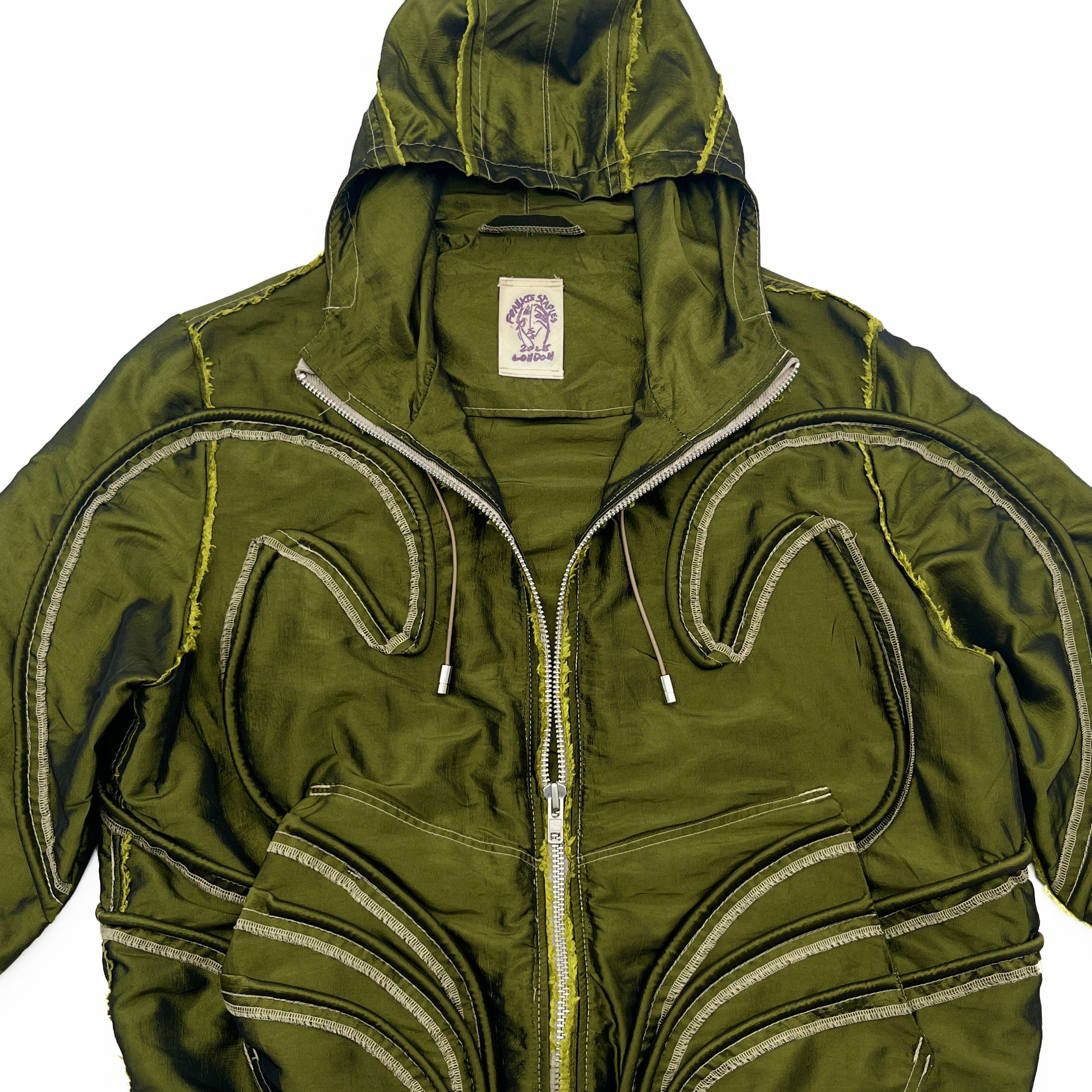 Green Piped Contour Jacket